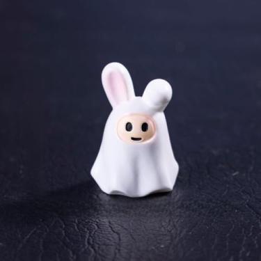 Imagem de 1 miniatura, enfeites de fantasma de Halloween, mini figuras de paisagem para jardins de fadas, terrários, decoração de mesa e festa, coelho, grande