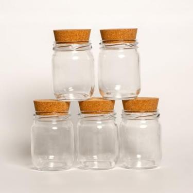 Imagem de Frasco De Vidro Para Condimentos Com 200 Ml — Condimentos Com Etiquetas Identificativas(5 Potes SEM Etiqueta)