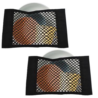 Imagem de 2 peças rede de carga universal para cama de caminhão de reboque, rede de armazenamento de malha resistente com fita adesiva, rede elástica RV para barco, campista, organizador de porta-malas de carro