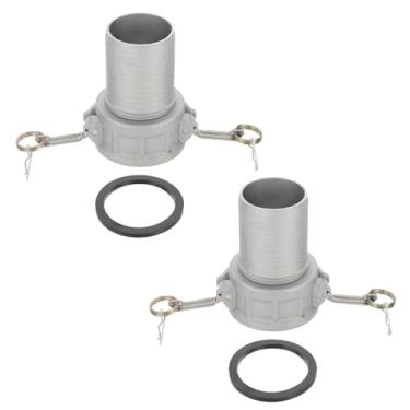 Imagem de PATIKIL Encaixe de câmera e ranhura de alumínio de 7,6 cm, 2 peças de plugue de poeira Part-C adaptador macho fêmea NPT rosca Cam Lock Fitting Quick Disconnect Acoplamento Cam Lock Adaptador de