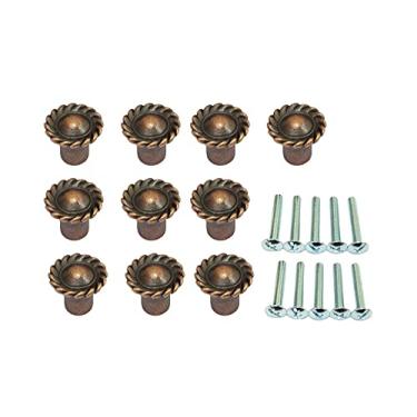 Imagem de QCAA Mini puxador decorativo, 1,9 cm, para caixas de joias, gavetas, porta artesanato, cobre antigo, pacote com 20, feito em Taiwan