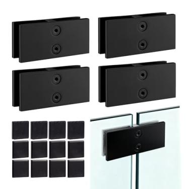 Imagem de SyingHwan Braçadeira de grade de vidro T316, clipe de vidro de aço inoxidável para cerca de piscina, grade de varanda, balaustrada de escada (4, 180 graus)