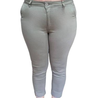 Imagem de Calça Feminina Cigarrete Semi Social Caqui Premium