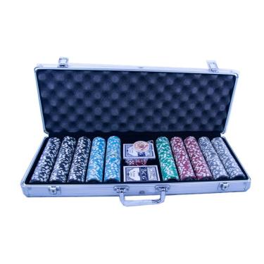Imagem de Maleta Poker Profissional 500 Fichas Holográficas de 13g - Padrão Cassino