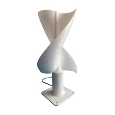Imagem de Gerador De Turbina Eólica Espiral 12V - Material PAL Branco Portátil para Micro Energia Eólica DIY, Orifício De Montagem De 58mm Para Varanda/Jardim/STEM,Partida Rápida Com Vento Fraco