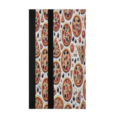 Imagem de Burbuja Conjunto de 2 capas de maçanetas de geladeira com fatia de pizza, laváveis, forno, micro-ondas, antiderrapante, 35,5 x 14 cm