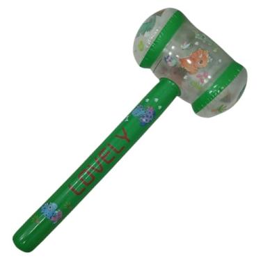Imagem de Martelo Inflável Infantil 75cm – 5 Modelos Divertidos (Lovely, Dog, Tiger, Cat) Brinquedo Gigante para Festa, Piscina e Recreação Luma Festas (Lovely Verde)