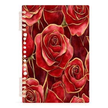 Imagem de Burbuja Caderno Roses, papel pautado universitário A5 com 60 folhas, fichário para escritório, 1 pacote