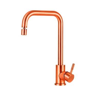 Imagem de Torneira Para Cozinha Misturador Monocomando Em Aço Inox 304 Escovado 