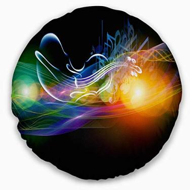 Imagem de Design fractal design abstrato ondas da música Designart sala de estar, sofá, almofada de alta qualidade + capa de almofada impressa em ambos os lados 40 cm