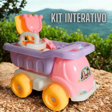 Imagem de Caminhão Infantil de Praia Tomate Rosa - Rei Do Balde