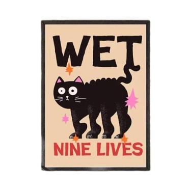 Imagem de Arte De Parede Gato Preto: Pôster Moderno Pop Divertido De Animal, Ilu
