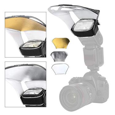 Imagem de aqxreight Conjunto de Placa Refletor de Lâmpada de Luz de Flash Superior para Câmera SLR Universal Prata Branco Dourado Luz Suave Transformada Em Plástico de Alta Temperatura A de Flash Suave