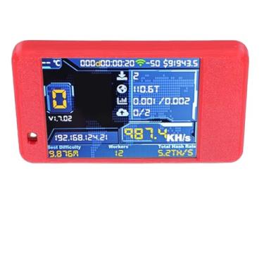 Imagem de Fabater Placa de Desenvolvimento de Minerador de Bitcoin Otimizada 1060KH/s Hashrate Touch Screen WiFi Dual Core para Mineração BTC Plug and Play Placa de Exibição de 2,8" para Mineradores (Vermelho)