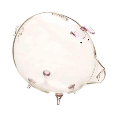 Imagem de Wswqop Cofrinho de Vidro, 18 X 12 Cm, Enfeite para O Dia Dos Namorados, Lindo Pote para Guardar Dinheiro No Ano, Lembrancinha, Presente, Prático, ROSA