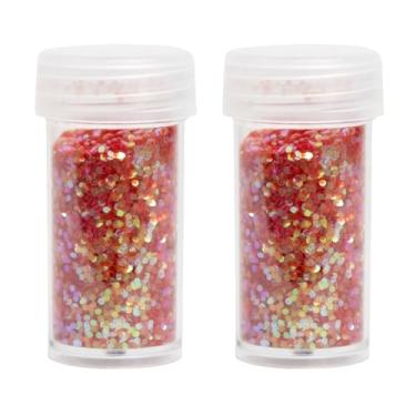 Imagem de Kit 2 Potes Saleiro Glitter Neon Carnaval Festas (Vermelho)