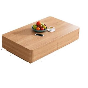 Imagem de Mesa de centro mesa de centro de madeira maciça casa de chá moderna simples pequena nórdica sala de estar mesa de quarto (B, L - 130 cm)