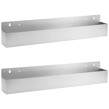 Imagem de Sibosen 2 peças de suporte de garrafa de licor de aço inoxidável com trilho de velocidade única de 81 cm montado na parede prateleira de trilho de bebida para bares, restaurantes