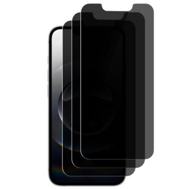 Imagem de UZWZW Pacote com 3 protetores de tela de privacidade antiespião para iPhone 16e (6,1 polegadas) de vidro temperado privado