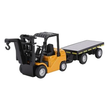 Imagem de Yunir Mini Empilhadeira RC, Brinquedo de Veículo de Engenharia de Liga Em Escala 1:64 Com Controle de Aplicativo Bluetooth e Trailer, para Jogos de Mesa (YELLOW)