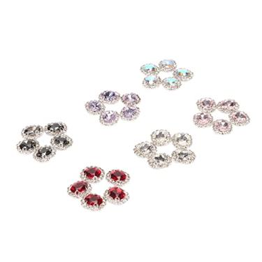 Imagem de 30 peças de strass, cristal de vidro multicolorido para artesanato DIY, com furos para costura em roupas, sapatos, joias