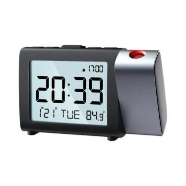 Imagem de Despertador Digital LED Recarregável Com Projeção E Carregador USB Par