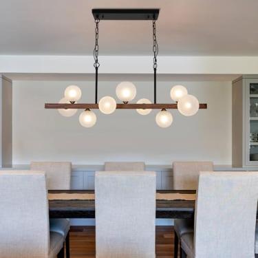 Imagem de JC TOPA Lustre Linear Globo 9 Luzes Modernas Globais Globais Luminárias Pendentes para Sala de Jantar Lustres Sputnik para Ilha da Cozinha