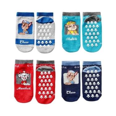 Imagem de Meias De Algodão Antiderrapantes Para Crianças Paw Patrol, Pacote Com 