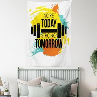 Imagem de Citação motivacional para tapeçaria de fitness para tapeçaria 150x130c