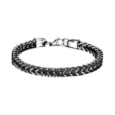 Imagem de Pulseira Masculina De Corrente Dupla Em Aço Inoxidável, Joia Punk, Pre