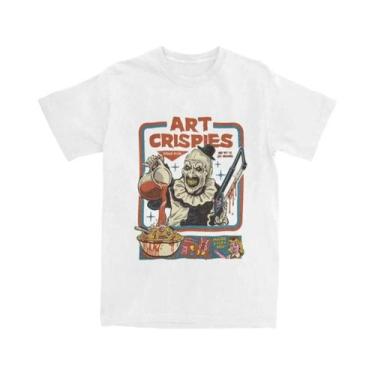 Imagem de Camiseta Gráfica Retrô De Terror Com Palhaço Terrifier Para Homens E M
