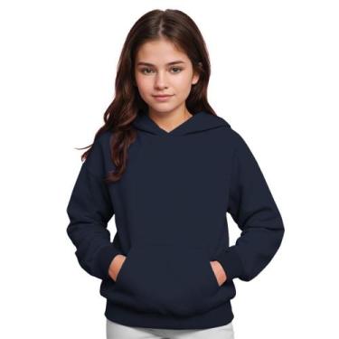 Imagem de Moletom Infantil Canguru Menina Algodão Capuz Bolso Frontal - Samcro, 
