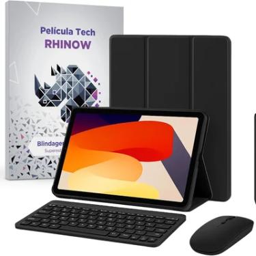 Imagem de Kit Capa Preta Slim Para Xiaomi Redmi Pad Se 11": Película De Vidro + Caneta + Teclado E Mouse