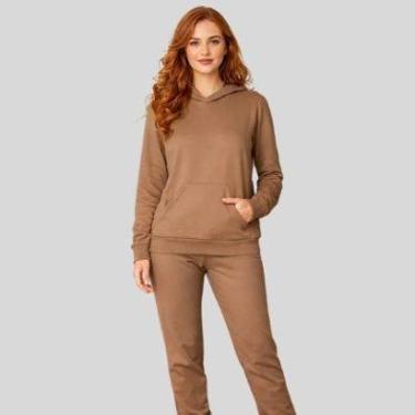 Imagem de Blusão Feminino Moletom Básico com Capuz e Bolso Canguru Malwee-Feminino