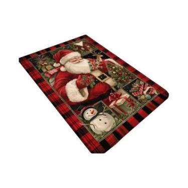 Imagem de Tapete De Porta Com Estampa De Caminhão Vermelho De Natal, Tapete Para