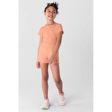 Imagem de Shorts Básico Infantil Menina de Moletinho Brandili Laranja