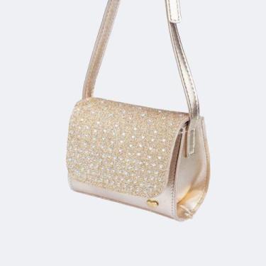 Imagem de Mini Bolsa Infantil Feminina Strass Dourada - Pampili