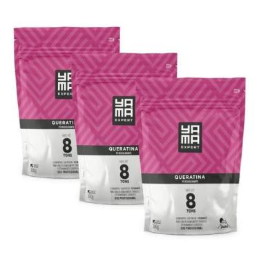 Imagem de Kit Pó Descolorante Queratina Yamá Refil 300g com 3/un - Yama
