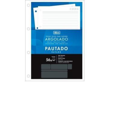 Imagem de Bloco 200 Folhas Soltas Pautadas Para Fichario Tilibra