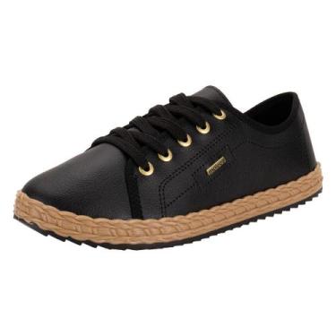 Imagem de Tênis feminino casual moleca 5696332, Preto, 35