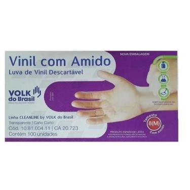 Imagem de Luva de Vinil Com amido - Luva descartável Volk - Volk do brasil, 8(M)