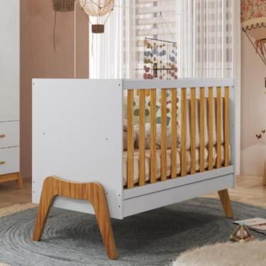 Imagem de Berço Peroba Guti Branco Com Amêndoa Multifuncional Infantil, U, BRANC