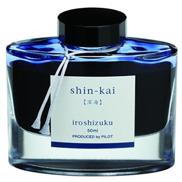 Imagem de PILOT Tinta para caneta-tinteiro Iroshizuku – frasco de 50 ml – Shin-kai Deep Sea (azul cinza)