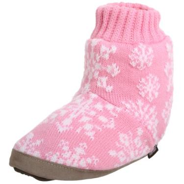 Imagem de MUK LUKS Bota de tricô com floco de neve, rosa, X-Large (US Women's 9.5-10.5 M)