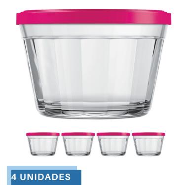 Imagem de Kit Pote Copo Americano C/Tampa Cor Sortida 1L Nadir 4Un