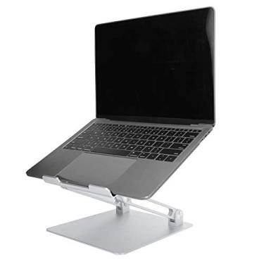 Imagem de Suporte de laptop de liga de alumínio, suporte de resfriamento de computador ajustável, liberação de calor, adequado para laptops e tablets de 17" e abaixo (prata)