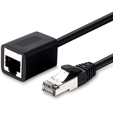 Imagem de Cabo de extensão Ethernet de 4,5 m, rede blindada Ruaeoda, cabo de extensão Cat6, cabos RJ45, conector macho para fêmea blindado compatível com Hub, NAS, telefones VoIP, dispositivos PoE, DSL, Xbox, PS2, PS3