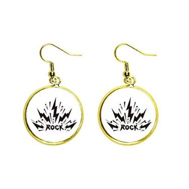Imagem de Brinco feminino com pingente de orelha de rock Roll Bursts Difuse Notes, Metal