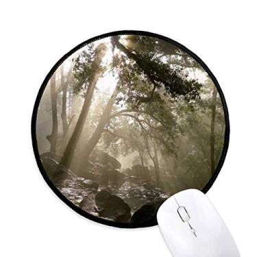 Imagem de Tapete de mouse verde ciência da silvicultura natureza cenário tapete redondo para computador