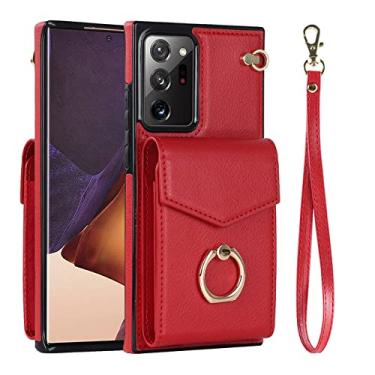 Imagem de Carteira de couro capa de telefone para Samsung Galaxy S22 Ultra S21 Plus S20 Note20 A52S A72 A33 A53 A13 A12 A51 Capa, vermelho, para Samsung A72 5G